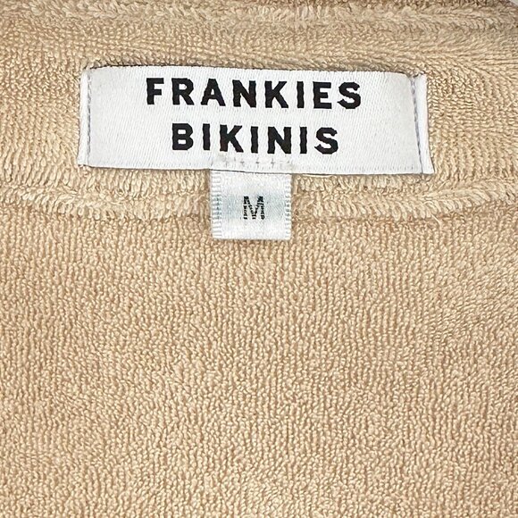 NWOT Frankies Bikinis 2-Piece Beige "Coco" Terrycloth Shirt & Shorts Set sz M - Picture 4 of 12
